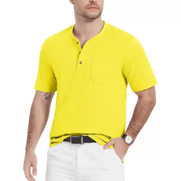 MAGCOMSEN Men's Henley Shirts Short Sleeve Pocket Tee Shirts Cotton Casual T-Shirts Vintage Plain Shirts Summer Fashion