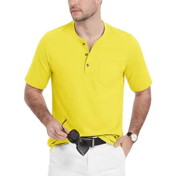 MAGCOMSEN Men's Henley Shirts Short Sleeve Pocket Tee Shirts Cotton Casual T-Shirts Vintage Plain Shirts Summer Fashion