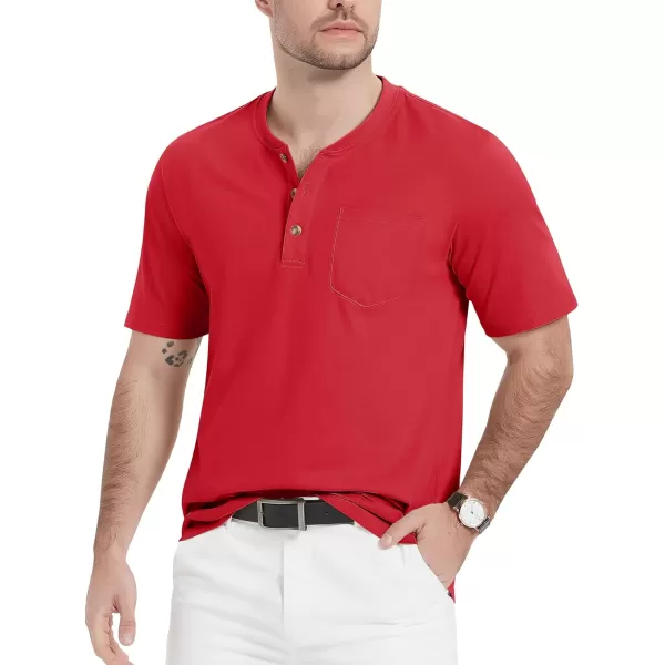 MAGCOMSEN Men's Henley Shirts Short Sleeve Pocket Tee Shirts Cotton Casual T-Shirts Vintage Plain Shirts Summer Fashion
