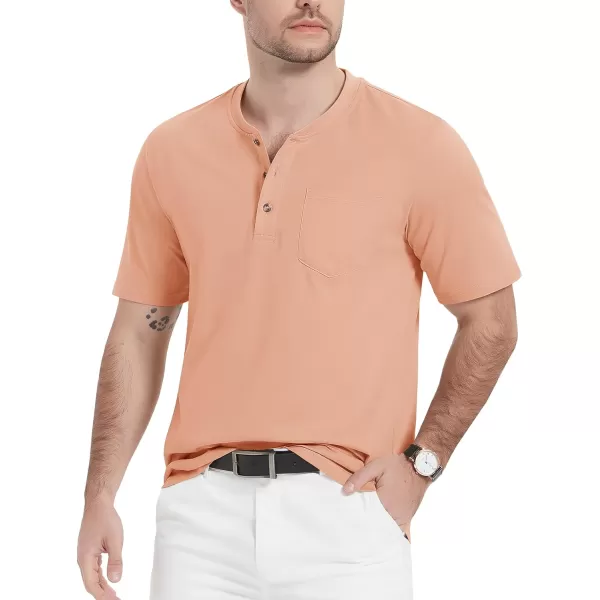 MAGCOMSEN Men's Henley Shirts Short Sleeve Pocket Tee Shirts Cotton Casual T-Shirts Vintage Plain Shirts Summer Fashion