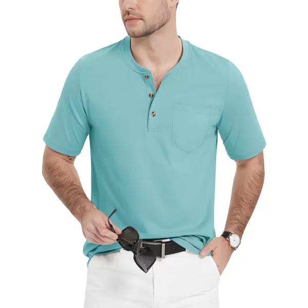 MAGCOMSEN Men's Henley Shirts Short Sleeve Pocket Tee Shirts Cotton Casual T-Shirts Vintage Plain Shirts Summer Fashion