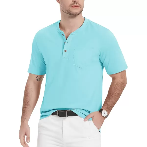 MAGCOMSEN Men's Henley Shirts Short Sleeve Pocket Tee Shirts Cotton Casual T-Shirts Vintage Plain Shirts Summer Fashion