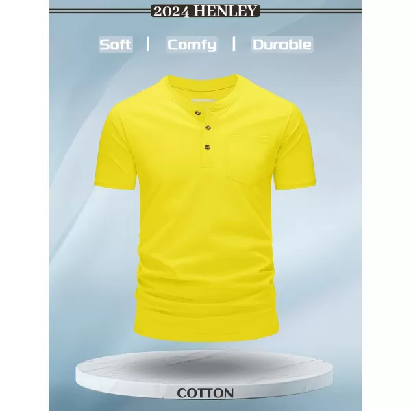 MAGCOMSEN Men's Henley Shirts Short Sleeve Pocket Tee Shirts Cotton Casual T-Shirts Vintage Plain Shirts Summer Fashion
