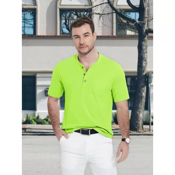 MAGCOMSEN Men's Henley Shirts Short Sleeve Pocket Tee Shirts Cotton Casual T-Shirts Vintage Plain Shirts Summer Fashion