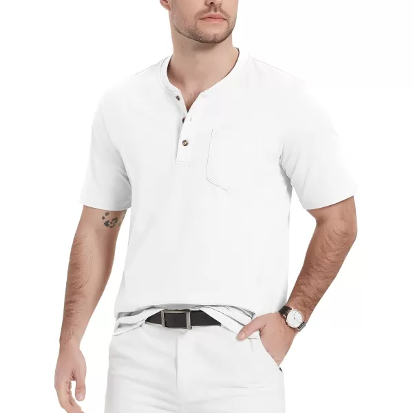 MAGCOMSEN Men's Henley Shirts Short Sleeve Pocket Tee Shirts Cotton Casual T-Shirts Vintage Plain Shirts Summer Fashion