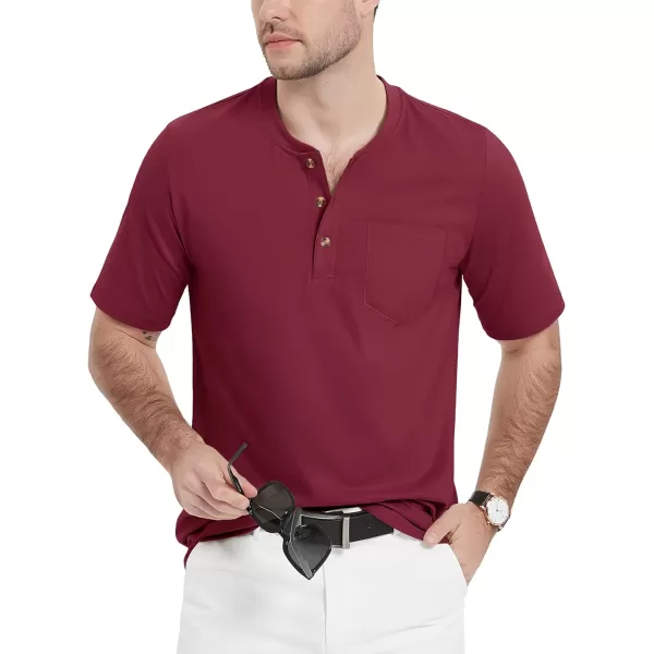 MAGCOMSEN Men's Henley Shirts Short Sleeve Pocket Tee Shirts Cotton Casual T-Shirts Vintage Plain Shirts Summer Fashion