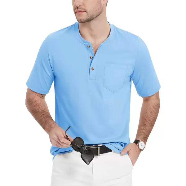 MAGCOMSEN Men's Henley Shirts Short Sleeve Pocket Tee Shirts Cotton Casual T-Shirts Vintage Plain Shirts Summer Fashion