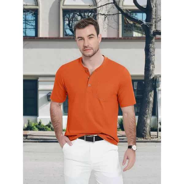 MAGCOMSEN Men's Henley Shirts Short Sleeve Pocket Tee Shirts Cotton Casual T-Shirts Vintage Plain Shirts Summer Fashion