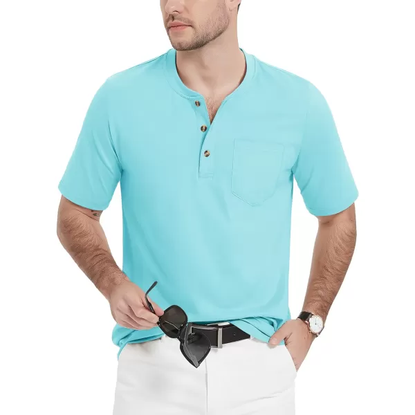 MAGCOMSEN Men's Henley Shirts Short Sleeve Pocket Tee Shirts Cotton Casual T-Shirts Vintage Plain Shirts Summer Fashion