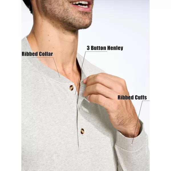 MAGCOMSEN Men's Long Sleeve Henley Shirt Fall Casual Shirt Fashion Front Placket Shirt