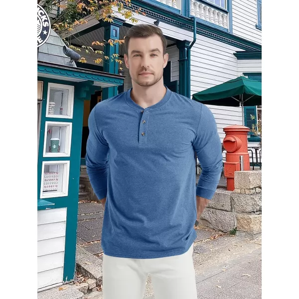 MAGCOMSEN Men's Long Sleeve Henley Shirt Fall Casual Shirt Fashion Front Placket Shirt