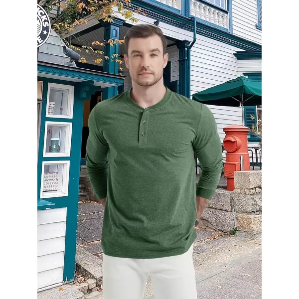 MAGCOMSEN Men's Long Sleeve Henley Shirt Fall Casual Shirt Fashion Front Placket Shirt