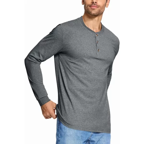 MAGCOMSEN Men's Long Sleeve Henley Shirt Fall Casual Shirt Fashion Front Placket Shirt