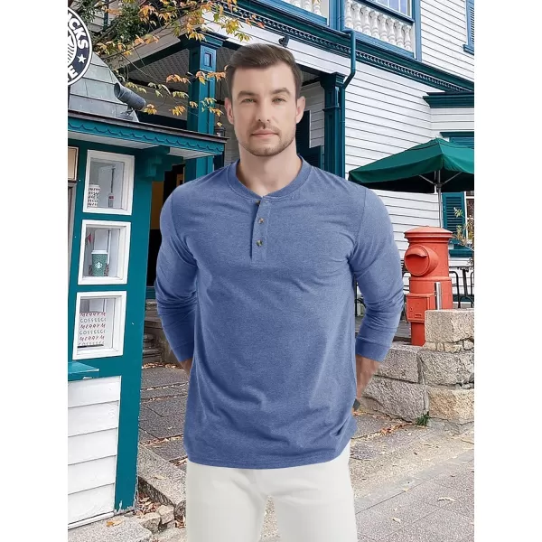 MAGCOMSEN Men's Long Sleeve Henley Shirt Fall Casual Shirt Fashion Front Placket Shirt