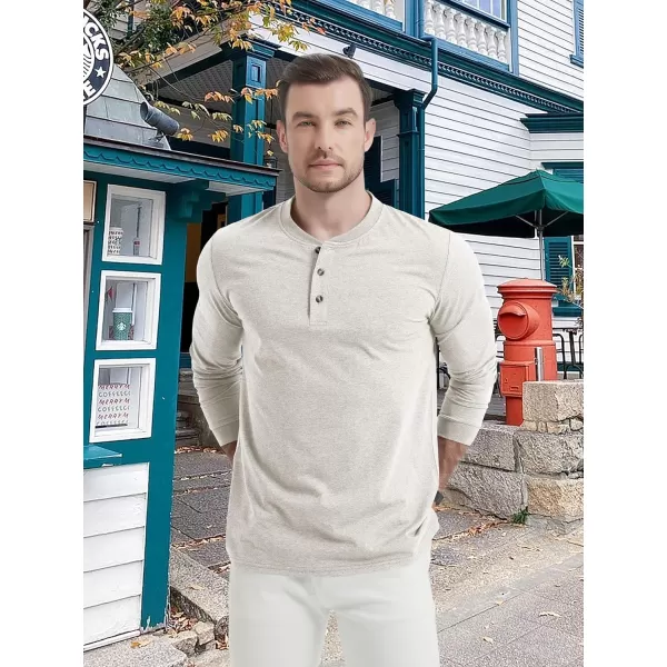 MAGCOMSEN Men's Long Sleeve Henley Shirt Fall Casual Shirt Fashion Front Placket Shirt