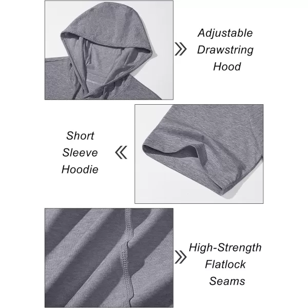 MAGCOMSEN Men's Short Sleeve Hoodie Cotton Hooded T Shirts Lightweight Sweatshirt Hoodies Pullover