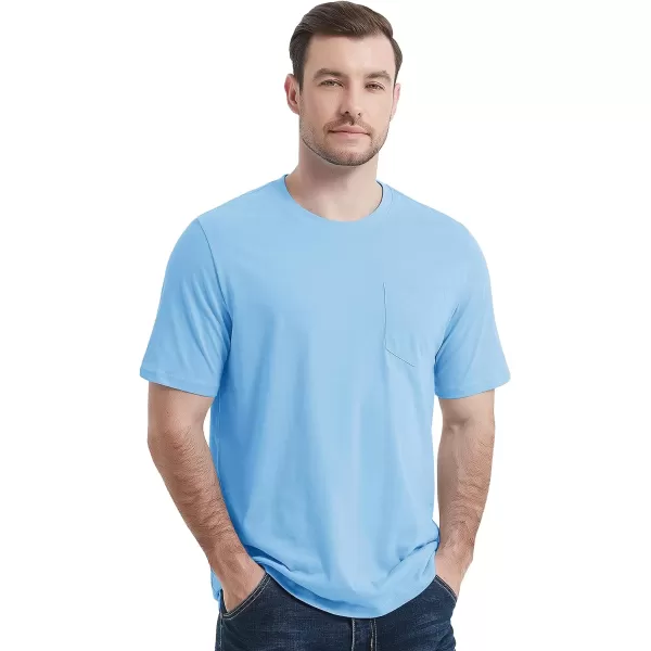 MAGCOMSEN Mens T Shirt Short Sleeve Pocket T Shirt Cotton Crewneck Tee Regular Fit Ribbed Neckline Shirt for Men