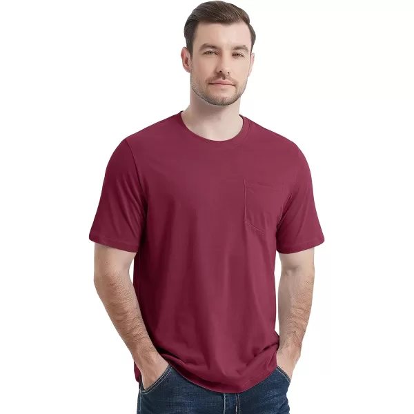MAGCOMSEN Mens T Shirt Short Sleeve Pocket T Shirt Cotton Crewneck Tee Regular Fit Ribbed Neckline Shirt for Men