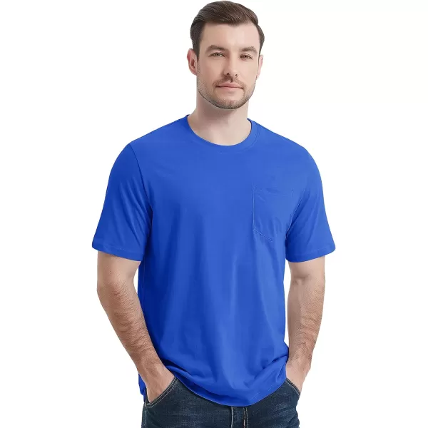 MAGCOMSEN Mens T Shirt Short Sleeve Pocket T Shirt Cotton Crewneck Tee Regular Fit Ribbed Neckline Shirt for Men