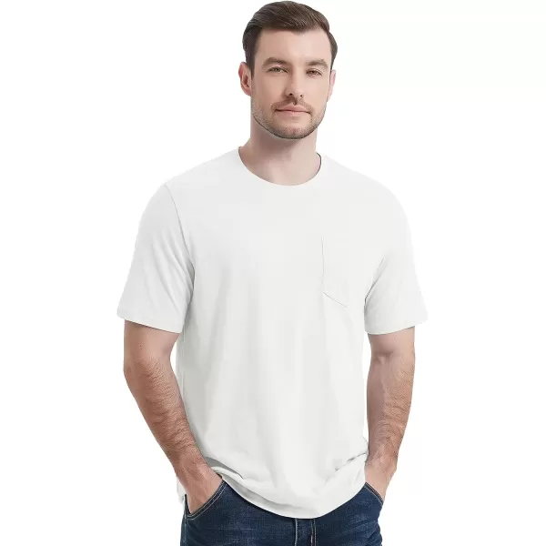 MAGCOMSEN Mens T Shirt Short Sleeve Pocket T Shirt Cotton Crewneck Tee Regular Fit Ribbed Neckline Shirt for Men