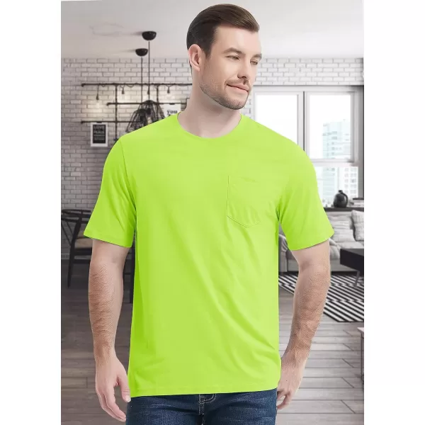MAGCOMSEN Mens T Shirt Short Sleeve Pocket T Shirt Cotton Crewneck Tee Regular Fit Ribbed Neckline Shirt for Men