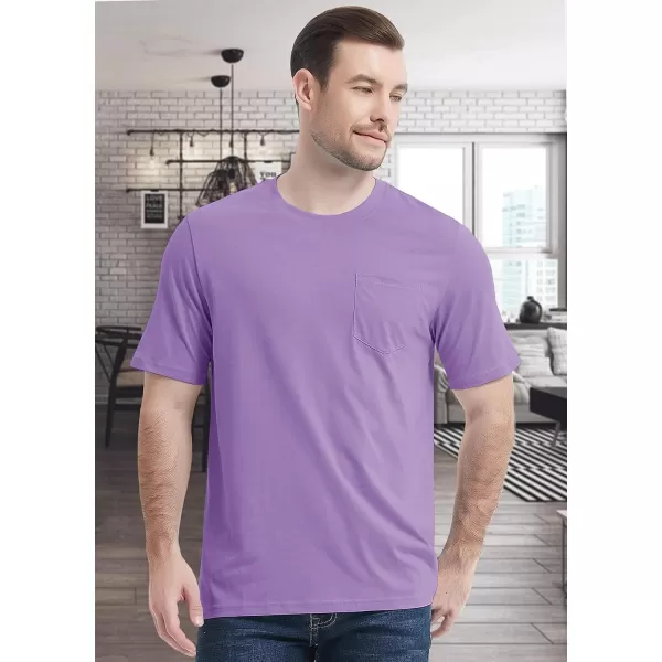 MAGCOMSEN Mens T Shirt Short Sleeve Pocket T Shirt Cotton Crewneck Tee Regular Fit Ribbed Neckline Shirt for Men
