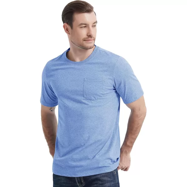 MAGCOMSEN Mens T Shirt Short Sleeve Pocket T Shirt Cotton Crewneck Tee Regular Fit Ribbed Neckline Shirt for Men