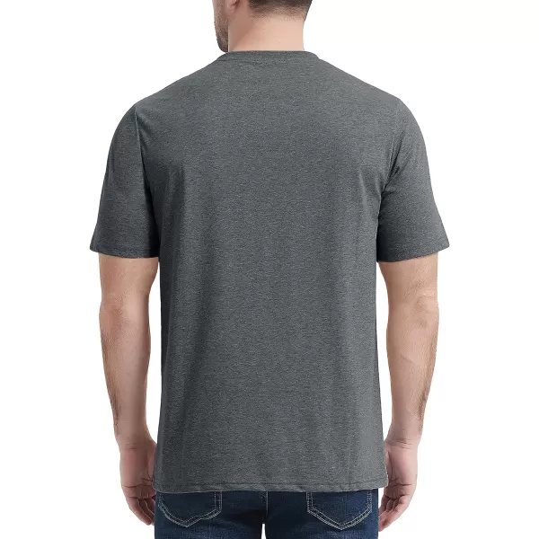 MAGCOMSEN Mens T Shirt Short Sleeve Pocket T Shirt Cotton Crewneck Tee Regular Fit Ribbed Neckline Shirt for Men