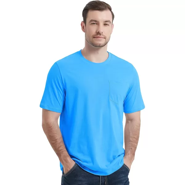 MAGCOMSEN Mens T Shirt Short Sleeve Pocket T Shirt Cotton Crewneck Tee Regular Fit Ribbed Neckline Shirt for Men