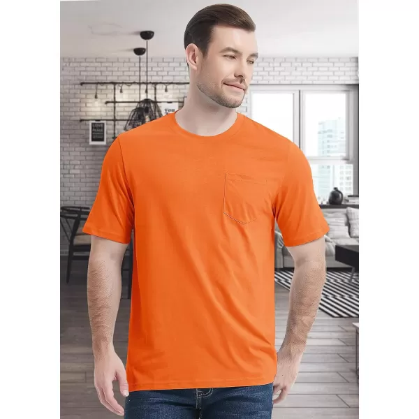 MAGCOMSEN Mens T Shirt Short Sleeve Pocket T Shirt Cotton Crewneck Tee Regular Fit Ribbed Neckline Shirt for Men
