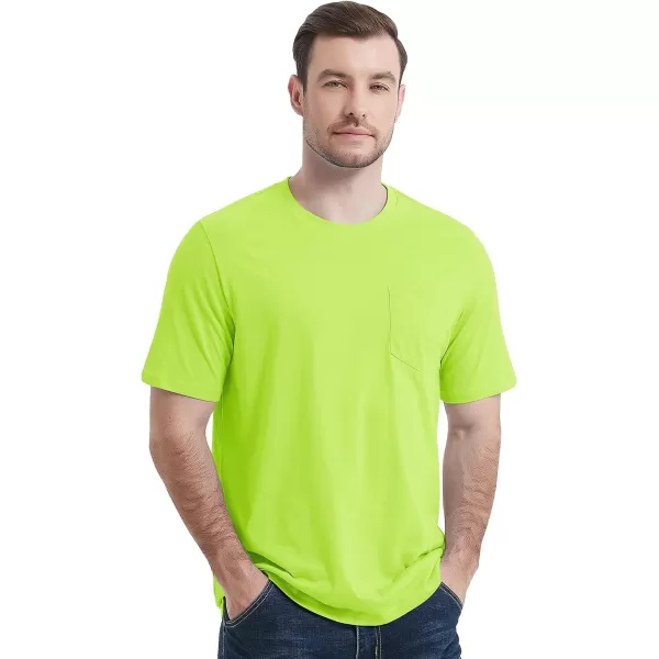 MAGCOMSEN Mens T Shirt Short Sleeve Pocket T Shirt Cotton Crewneck Tee Regular Fit Ribbed Neckline Shirt for Men