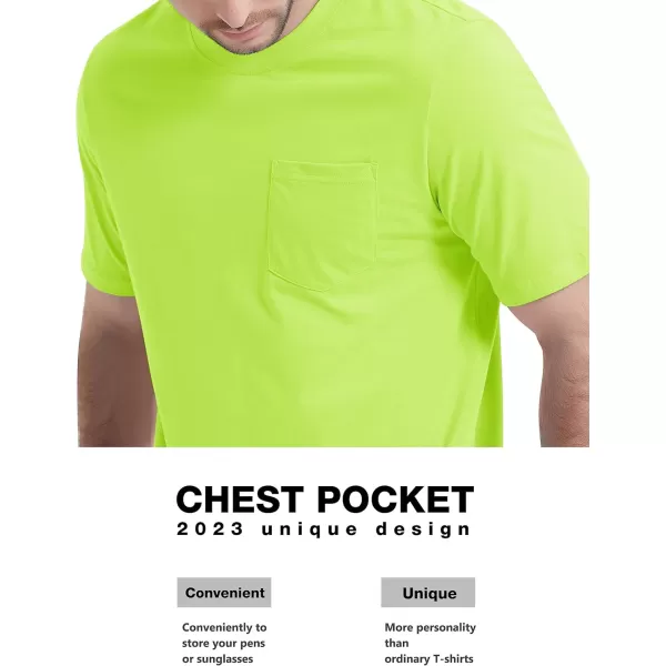 MAGCOMSEN Mens T Shirt Short Sleeve Pocket T Shirt Cotton Crewneck Tee Regular Fit Ribbed Neckline Shirt for Men