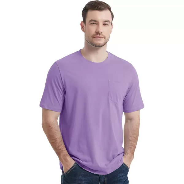 MAGCOMSEN Mens T Shirt Short Sleeve Pocket T Shirt Cotton Crewneck Tee Regular Fit Ribbed Neckline Shirt for Men