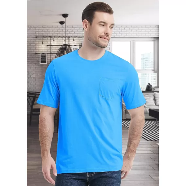 MAGCOMSEN Mens T Shirt Short Sleeve Pocket T Shirt Cotton Crewneck Tee Regular Fit Ribbed Neckline Shirt for Men