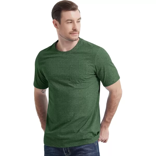 MAGCOMSEN Mens T Shirt Short Sleeve Pocket T Shirt Cotton Crewneck Tee Regular Fit Ribbed Neckline Shirt for Men