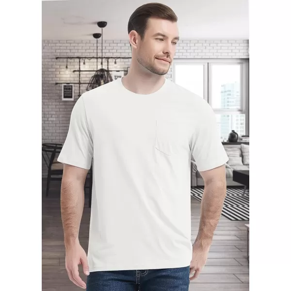 MAGCOMSEN Mens T Shirt Short Sleeve Pocket T Shirt Cotton Crewneck Tee Regular Fit Ribbed Neckline Shirt for Men