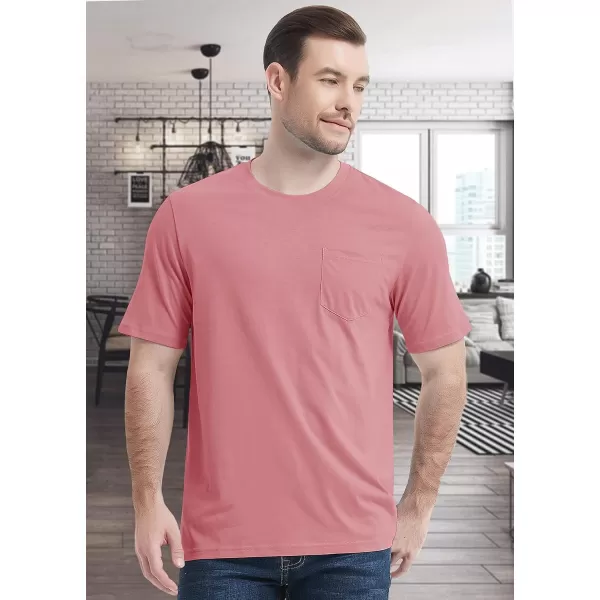 MAGCOMSEN Mens T Shirt Short Sleeve Pocket T Shirt Cotton Crewneck Tee Regular Fit Ribbed Neckline Shirt for Men
