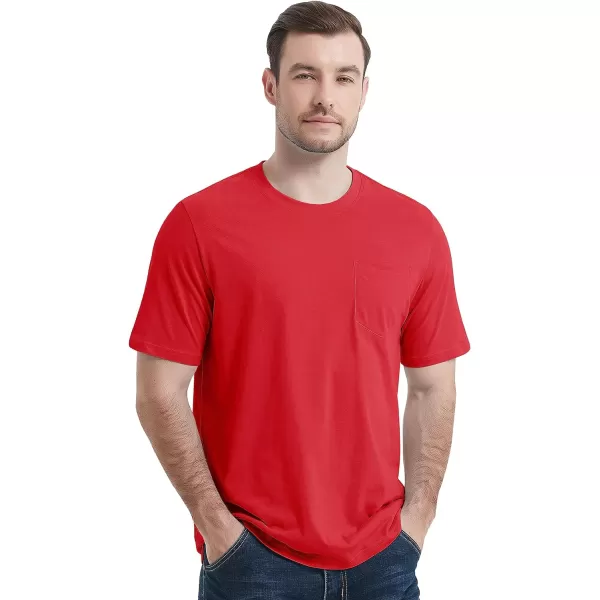 MAGCOMSEN Mens T Shirt Short Sleeve Pocket T Shirt Cotton Crewneck Tee Regular Fit Ribbed Neckline Shirt for Men