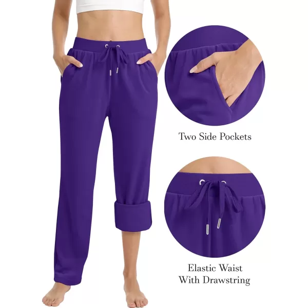 MAGCOMSEN Women's Fleece Pants Track Athletic Running Yoga Velour Pants Jogger Comfy Pajama Lounge Sweatpants