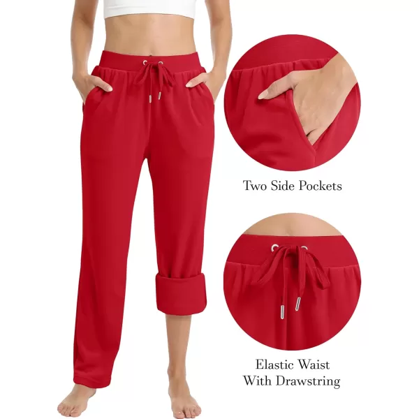 MAGCOMSEN Women's Fleece Pants Track Athletic Running Yoga Velour Pants Jogger Comfy Pajama Lounge Sweatpants