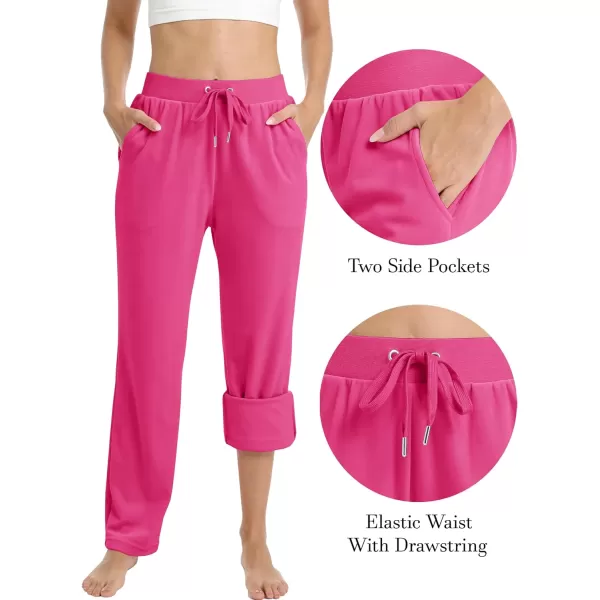 MAGCOMSEN Women's Fleece Pants Track Athletic Running Yoga Velour Pants Jogger Comfy Pajama Lounge Sweatpants