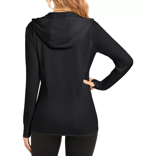 MAGCOMSEN Women's Jackets Lightweight UPF 50+ Sun Protection Shirt Hoodie Hiking Running Athletic Jacket Thumb Hole 4 Pockets