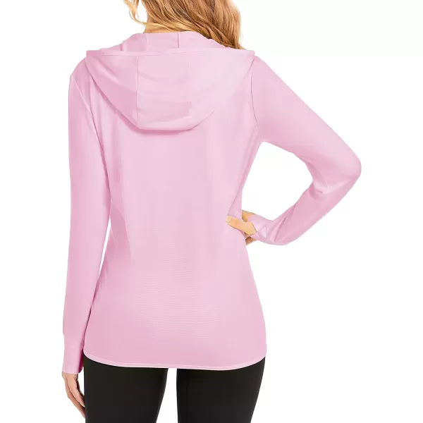 MAGCOMSEN Women's Jackets Lightweight UPF 50+ Sun Protection Shirt Hoodie Hiking Running Athletic Jacket Thumb Hole 4 Pockets
