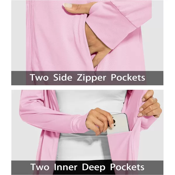 MAGCOMSEN Women's Jackets Lightweight UPF 50+ Sun Protection Shirt Hoodie Hiking Running Athletic Jacket Thumb Hole 4 Pockets