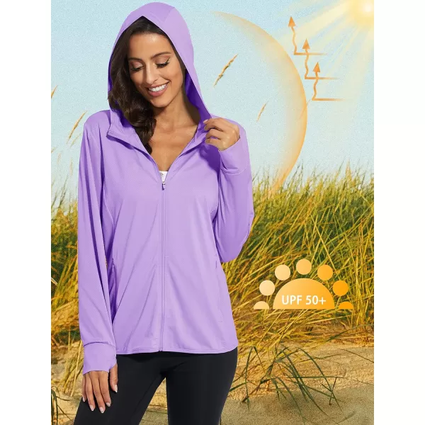 MAGCOMSEN Women's Jackets Lightweight UPF 50+ Sun Protection Shirt Hoodie Hiking Running Athletic Jacket Thumb Hole 4 Pockets