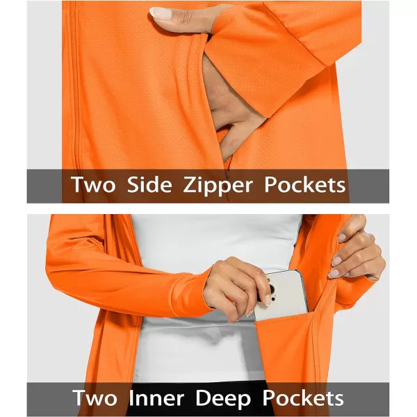 MAGCOMSEN Women's Jackets Lightweight UPF 50+ Sun Protection Shirt Hoodie Hiking Running Athletic Jacket Thumb Hole 4 Pockets
