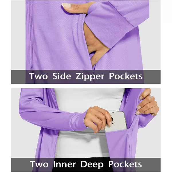 MAGCOMSEN Women's Jackets Lightweight UPF 50+ Sun Protection Shirt Hoodie Hiking Running Athletic Jacket Thumb Hole 4 Pockets