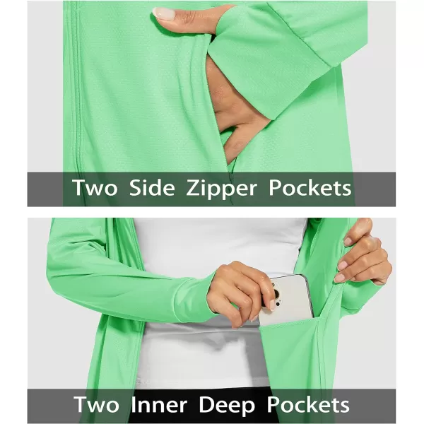 MAGCOMSEN Women's Jackets Lightweight UPF 50+ Sun Protection Shirt Hoodie Hiking Running Athletic Jacket Thumb Hole 4 Pockets