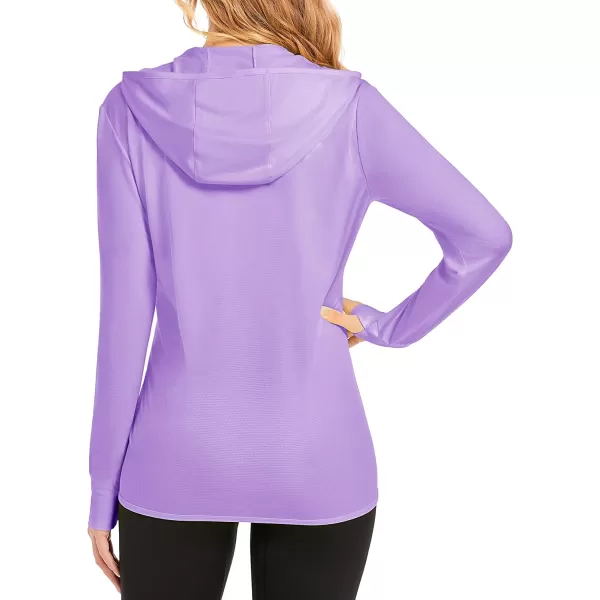 MAGCOMSEN Women's Jackets Lightweight UPF 50+ Sun Protection Shirt Hoodie Hiking Running Athletic Jacket Thumb Hole 4 Pockets