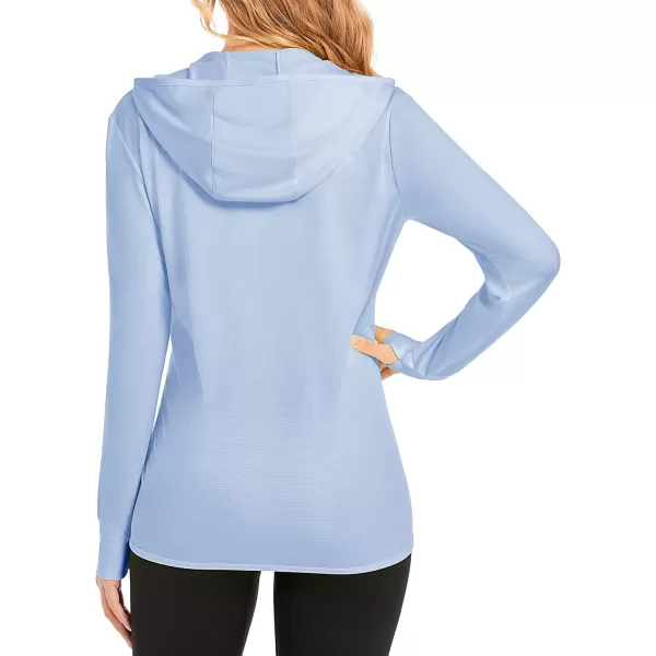 MAGCOMSEN Women's Jackets Lightweight UPF 50+ Sun Protection Shirt Hoodie Hiking Running Athletic Jacket Thumb Hole 4 Pockets